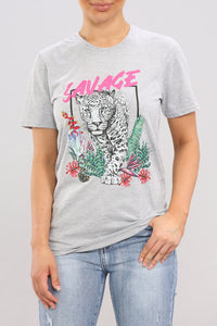 Savage Tiger Print Leopard T Shirt